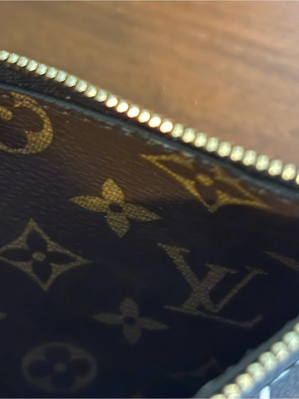 Louis Vuitton Black Pouch with Gold LV Zip Pull